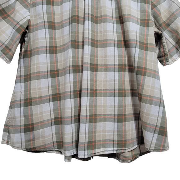 Cato Womens Plaid Shirt Button Front Short Roll Tab Sleeves Size 14/16W - Picture 7 of 9